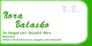 nora balasko business card